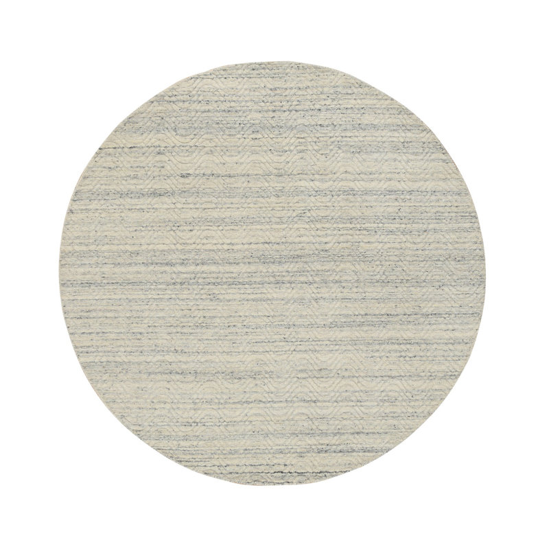 Tapis beige en laine noué à la main de conception unique nouvel âge 5 pi 10 po x 5 pi 10 po Whetsel
