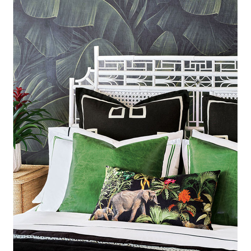 Taie décorative en lin Resort Breeze Indigo / Breeze, Européen, Noir brise