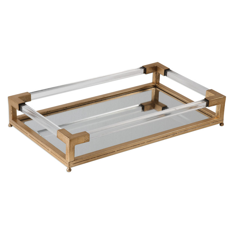 Plateau rectangulaire en miroir