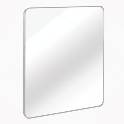 36" x 36" Silver Metal Framed Square Bathrrom Mirror for Wall.
