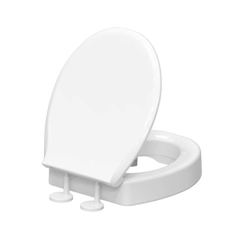 Siège de toilette rond surélevé à fermeture en douceur 3 po Ryse blanc brillant Ryse