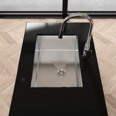 Modern Stainless Steel Kitchen Sink 27" X 19" - Undermount With Condensation Coating And Practical Design Nano Gray Functional Openable Lid To Pipe Clogging