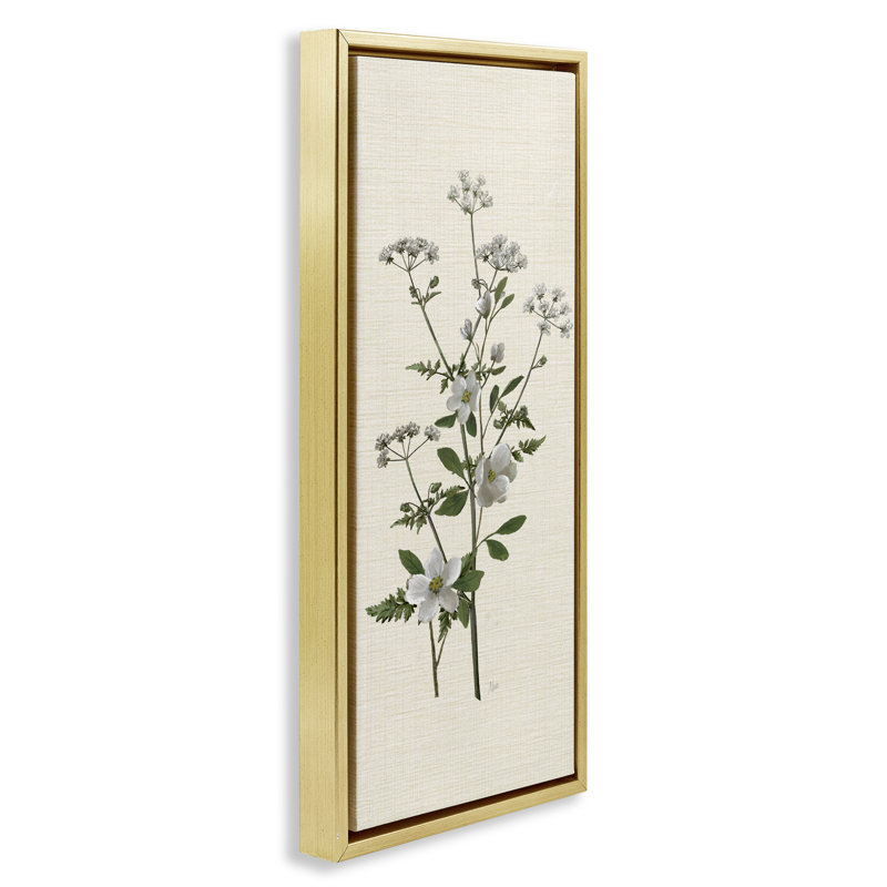 Art mural sur toile flottante en herbe avec bourgeons floraux, conception par Nan, H 25 po x l 11 po