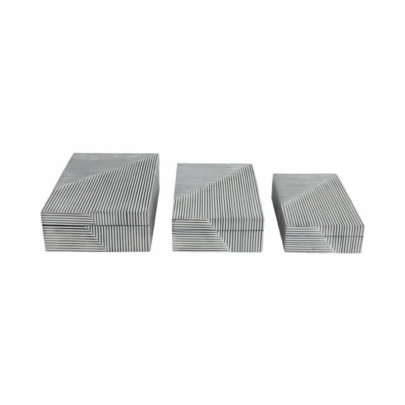 Resin Decorative Box, Black/White
