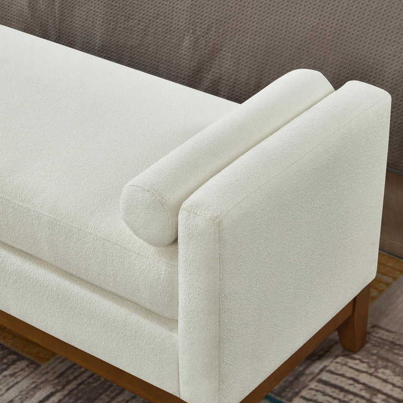 Grand repose-pieds rembourré en tissu avec coussins, Beige