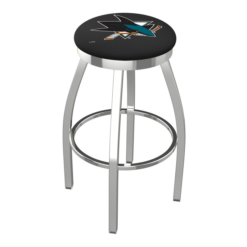 NHL Swivel Extra Tall Stool, San Jose Sharks, Chrome, "Extra Tall (36" Seat Height)"