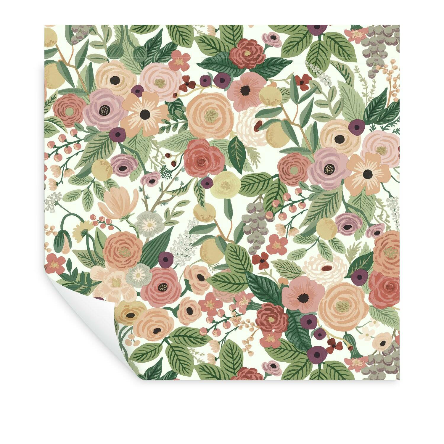 Garden Party Self-Adhesive Wallpaper, Burgundy