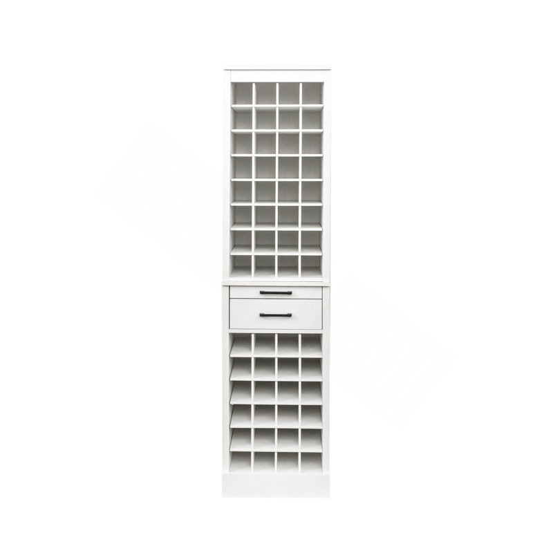 Brown Walnut Color Modular 24  Wine Bar Cabinet Buffet Cabinet, White