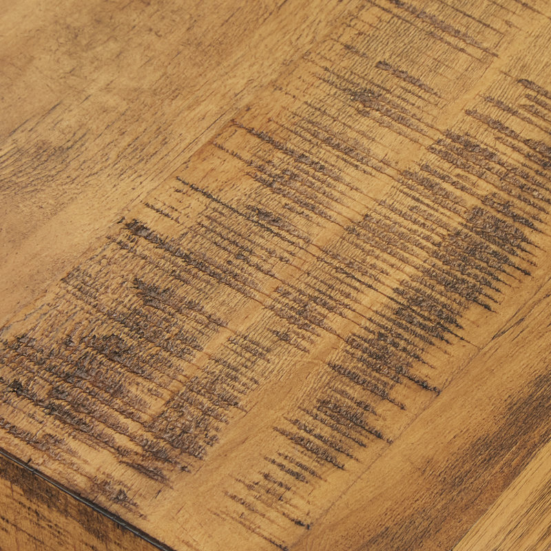 Table basse à tréteaux avec rangement Isakson, Chêne
