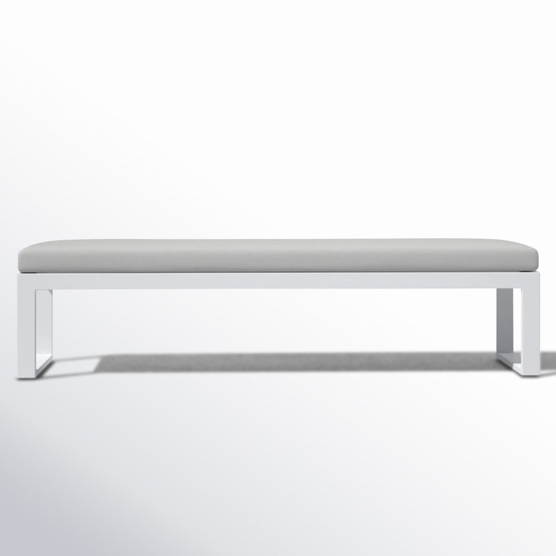 Newport Outdoor Dining Bench, Cast Silver Sunbrella®