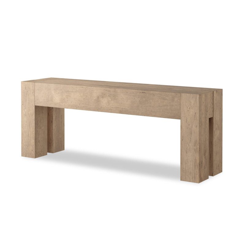 Abaso Console Table, 33" H x 86" W x 20.25" D, Whitewash Rustic Wormwood Oak
