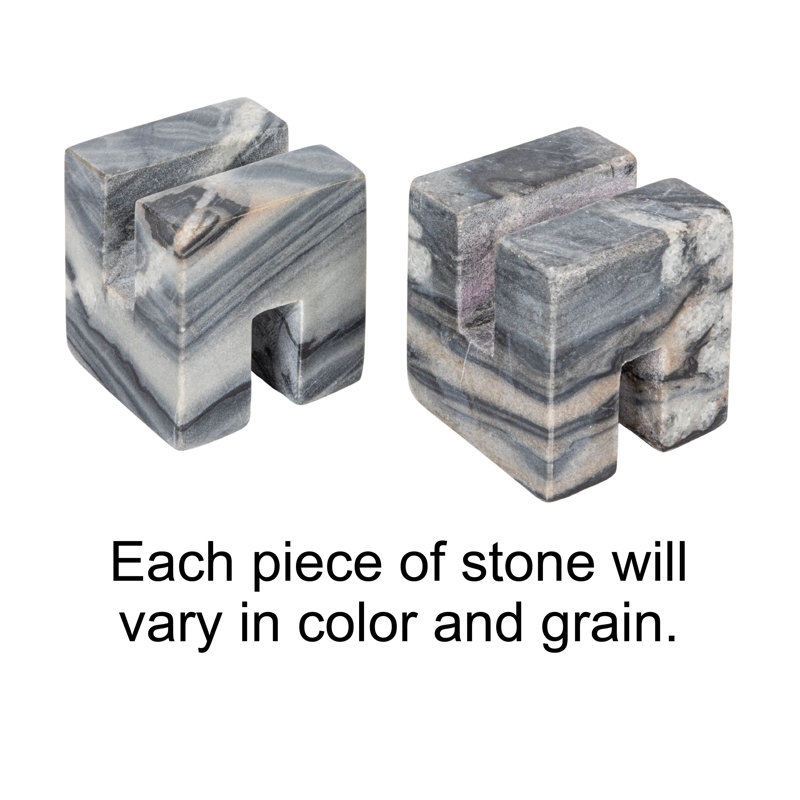 Contemporary Marble Cookbook Stand, Gray