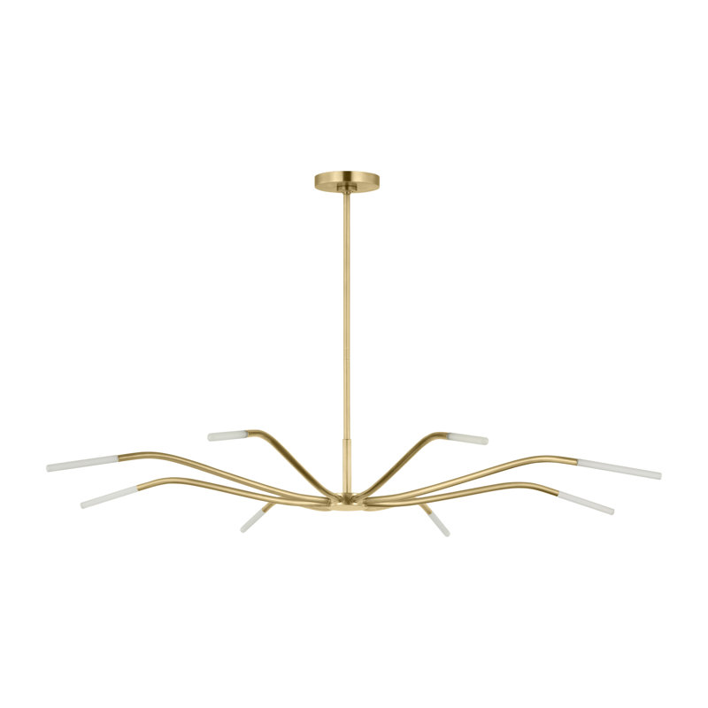 Lajos LED Chandelier, 5.2" H x 50" W x 50" D, Hand-Rubbed Antique Brass, 8 Lights