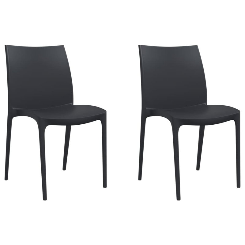 Wilburg Stacking Patio Dining Side Chair, Anthracite