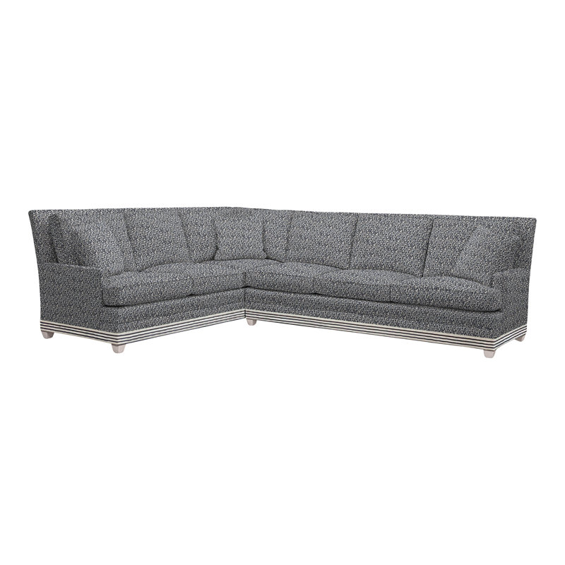 Riverside Upholstered L-Shaped Sectional Symmetrical, Nadia Linen Polyester, Dove Gray, No