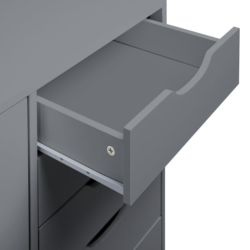 Commode décorative 5 tiroirs Garysburg, Gris