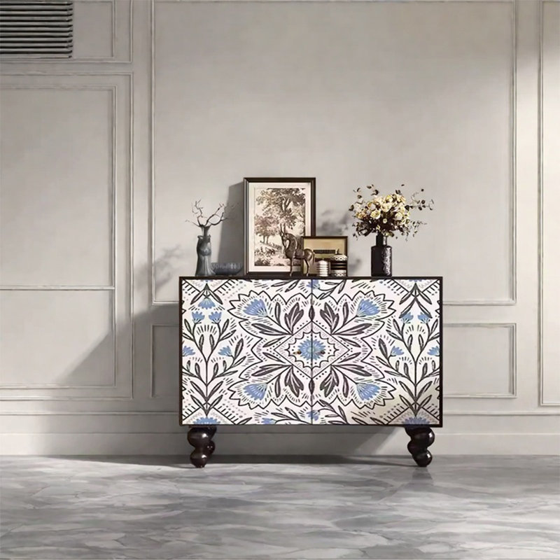 Armoire de rangement élégante avec cadre en noyer