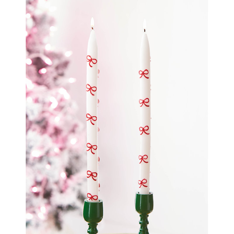 Ensemble de 2 bougies coniques peintes à la main Très Merry