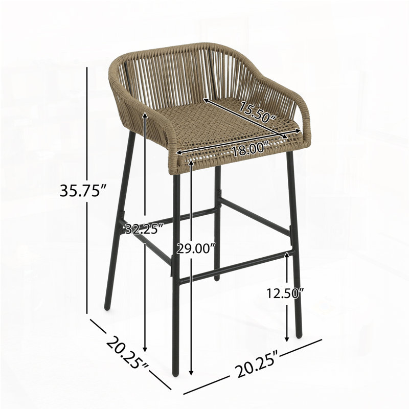 Tabouret de bar pour l'extérieur, Brun