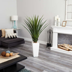 Brayden Studio® 21'' Faux Snake Plant Plant in Stone Planter