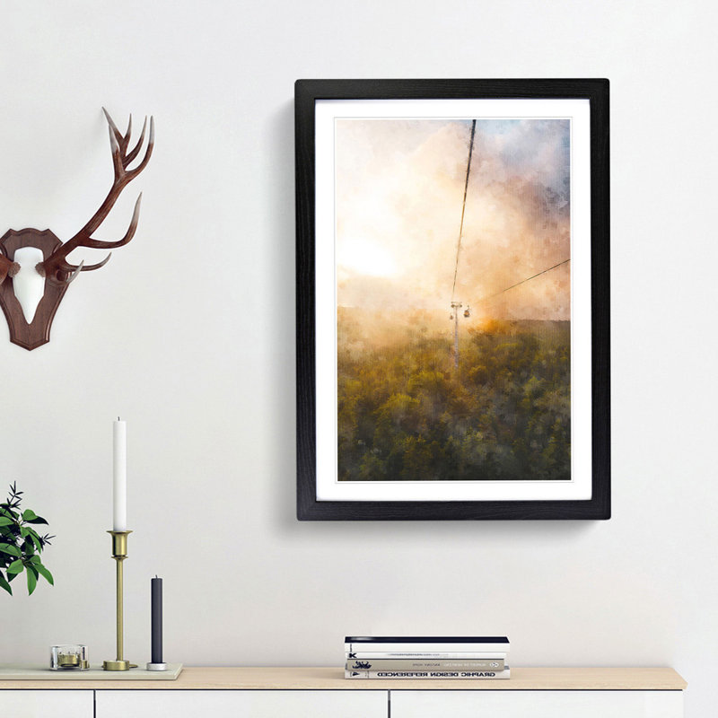 Cable Car in Turkey - Picture Frame Graphic Art Print, 33cm H x 24cm W x 2cm D, Black Framed