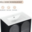Meuble-lavabo de 30 po avec lavabo en céramique, structure en acier laminé à froid, portes doubles robustes et de conception moderne, compartiments de rangement réglables, poignées en métal, lavabo autoportant noir