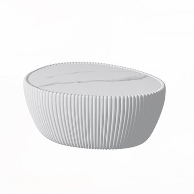 Eggs Shape Leather Coffee Table