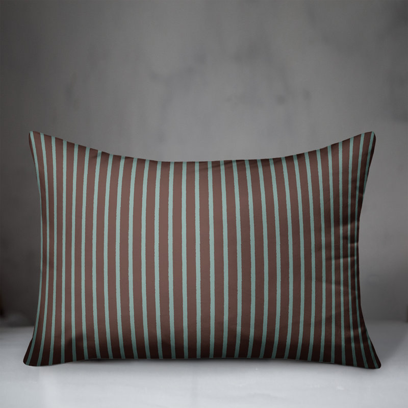 Coussin Stripes, Gris anthracite / bleu