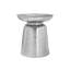 Table d'appoint, tambour, côté, bout, table de chevet, lampe, salon, chambre à coucher, métal chromé, contemporain, moderne