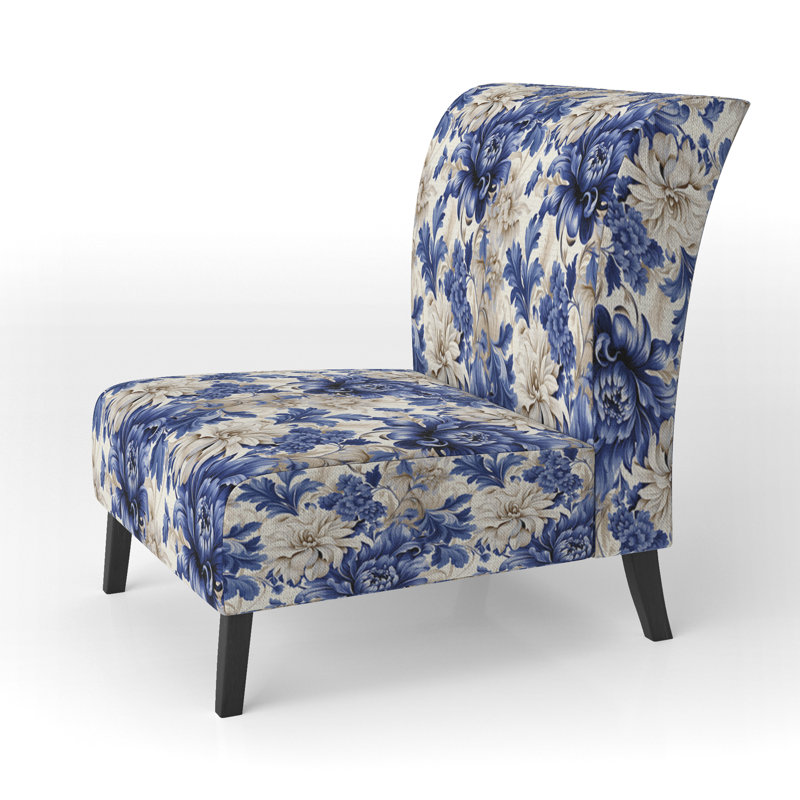 Rustic Victorian Brocade Victorian Motif - Chaise d'appoint de chalet rembourrée à motif floral