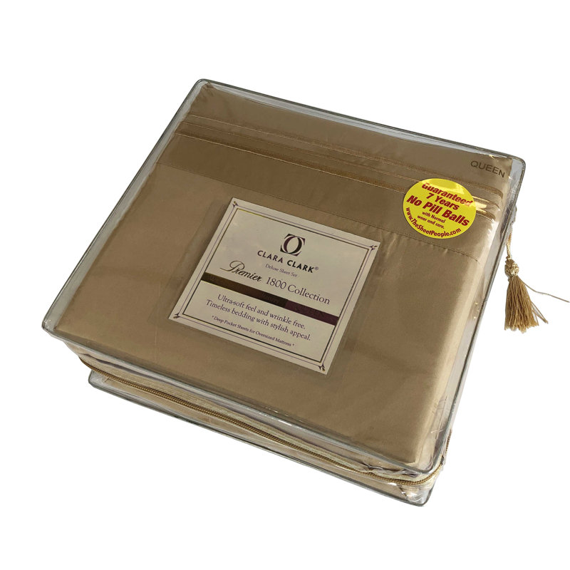 Mélange de coton 1800 fils par pouce carré, or, Mauve, Grand