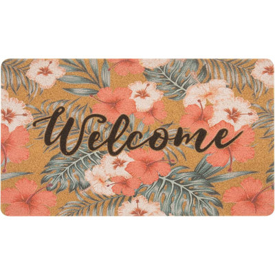Floral-Welcome-Doormats Spring-Outdoor-Entrance - Seasonal Color...