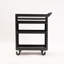 Chariot à outils roulant robuste avec 2 tiroirs, armoire de rangement utilitaire en acier à 5 niveaux, coffre à outils mobile avec roues verrouillables pour garage ou atelier, noir et orange