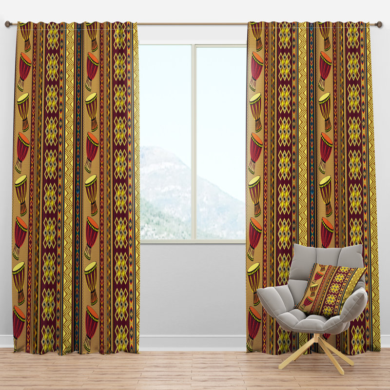 Panneau de rideau simple semi-diaphane avec passe-tringle Tropical, l 52 po x L 120 po