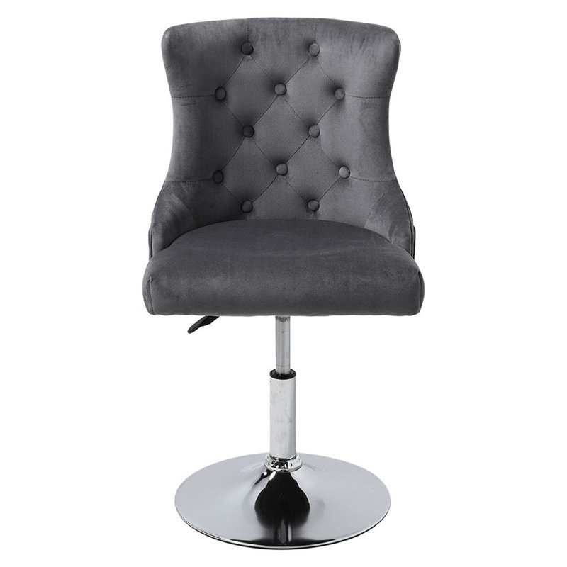 Abbagail Swivel Upholstered Velvet Adjustable Height Bar Stool