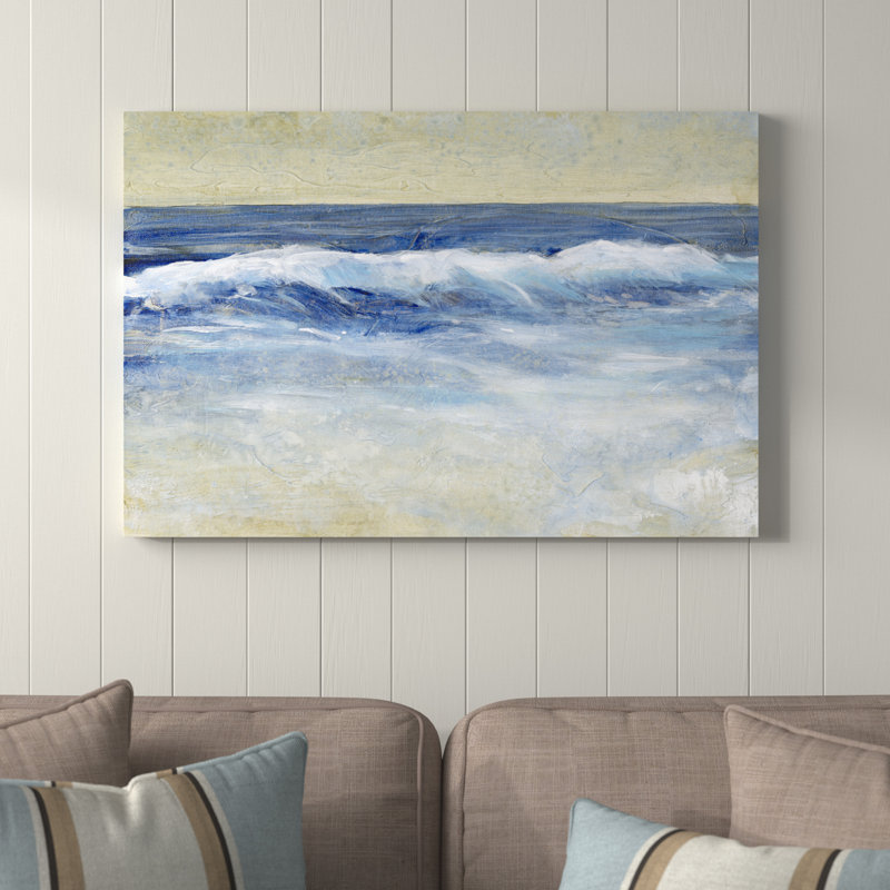 Breaking Shore Waves II by Timothy O' Toole - Painting, 30cm H x 46cm W x 3.8cm D, Wrapped Canvas