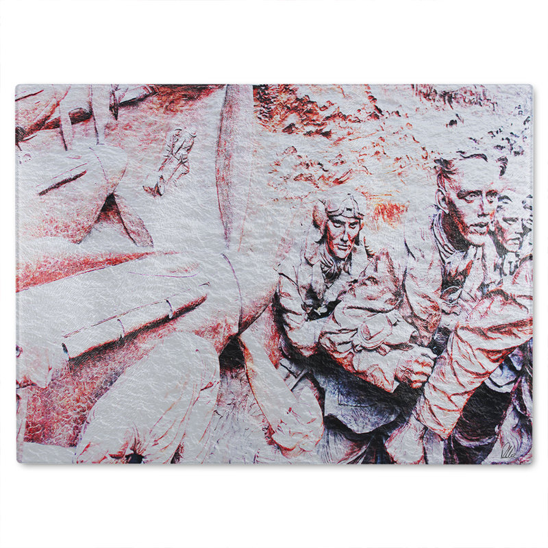Getting Ready Battle Of Britain Glass Chopping Board, 28cm L x 20cm W