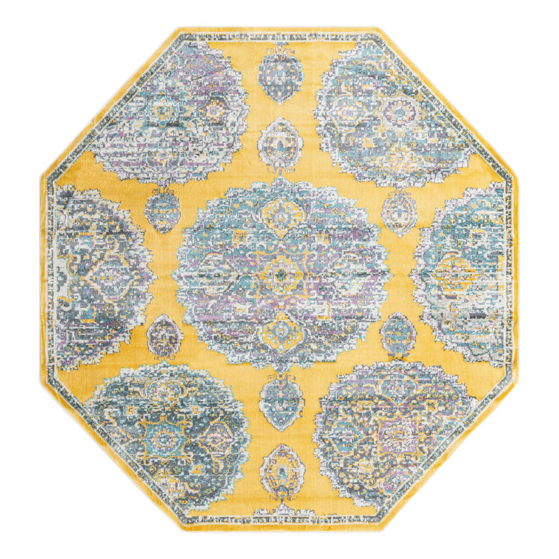 Haefner Floral Indoor Rug, Octagon 8'2" x 8'2"