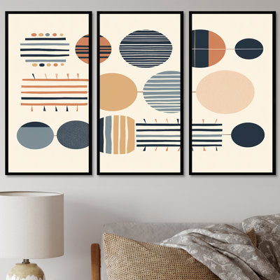 Ensemble géométrique géométrique d'équilibre géométrique orange pastel II