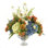 Hydrangea, Carnation And Kalanchoe Arrangement In Glass Pedestal Vase