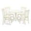 Ensemble de table à manger 5 pièces pour 4 personnes comprenant une table ronde avec piédestal et 4 chaises de salle à manger, acajou-122912107-122912106