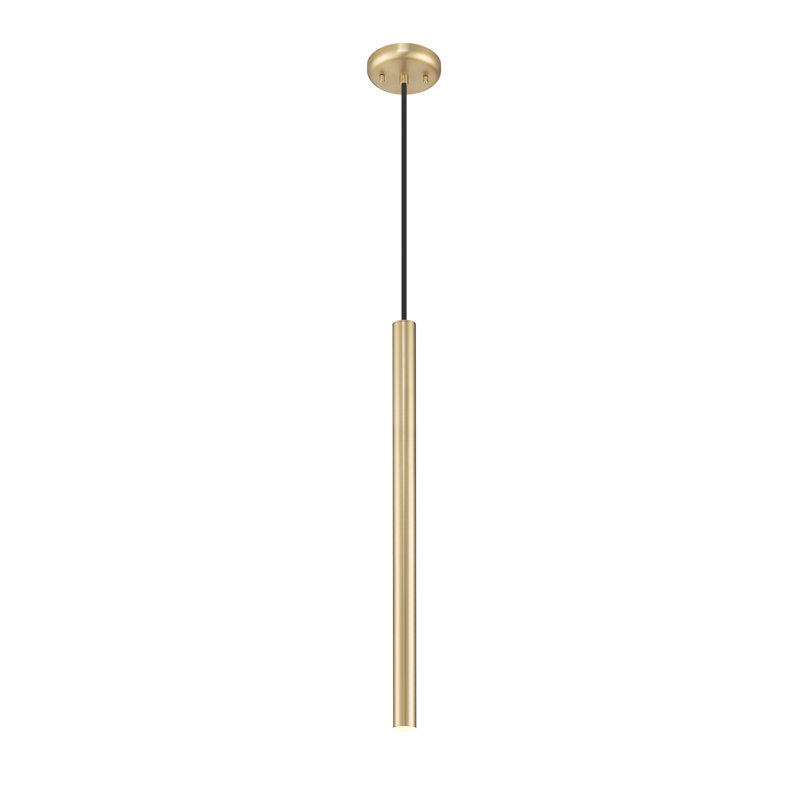 Luminaire suspendu 1 lumière Normani, H 23,75 po x l 4,75 po, Or brossé