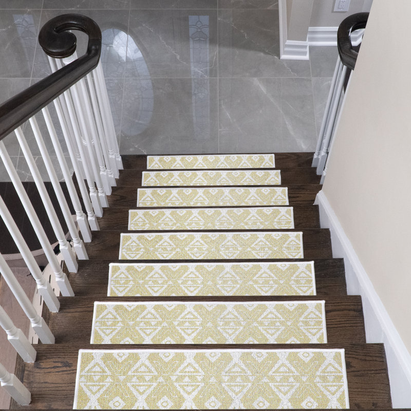 Tapis d'escalier Poultney, Jaune crème