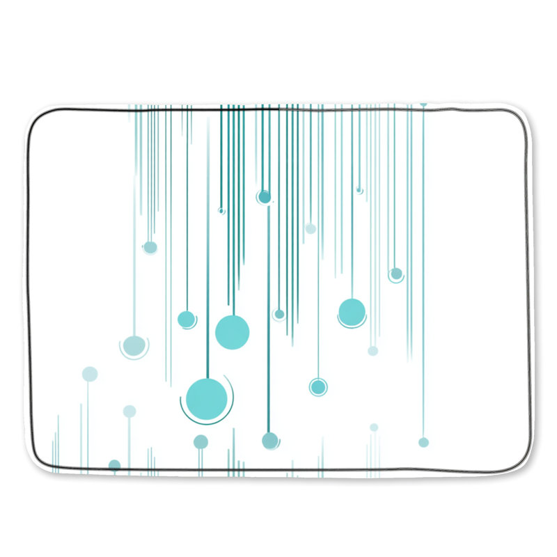 Tapis de bain abstrait, Simple - L 24 po x l 17 po, Bleu géométrique