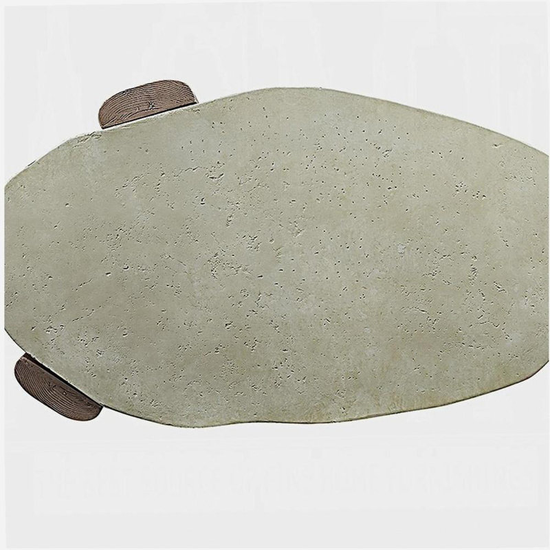Table basse oblongue gris et chêne patiné