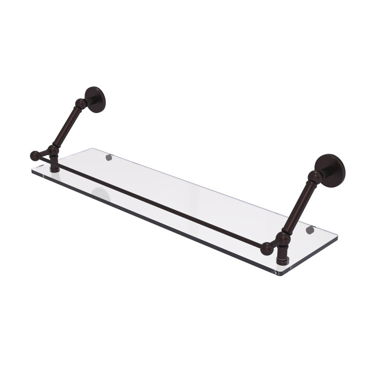 Tablette flottante Dalston avec barre de galerie, Bronze antique, H 8 po x l 30 po x P 8,6 po