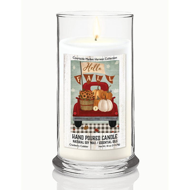 Hello Fall 18 oz Status Candle Glass