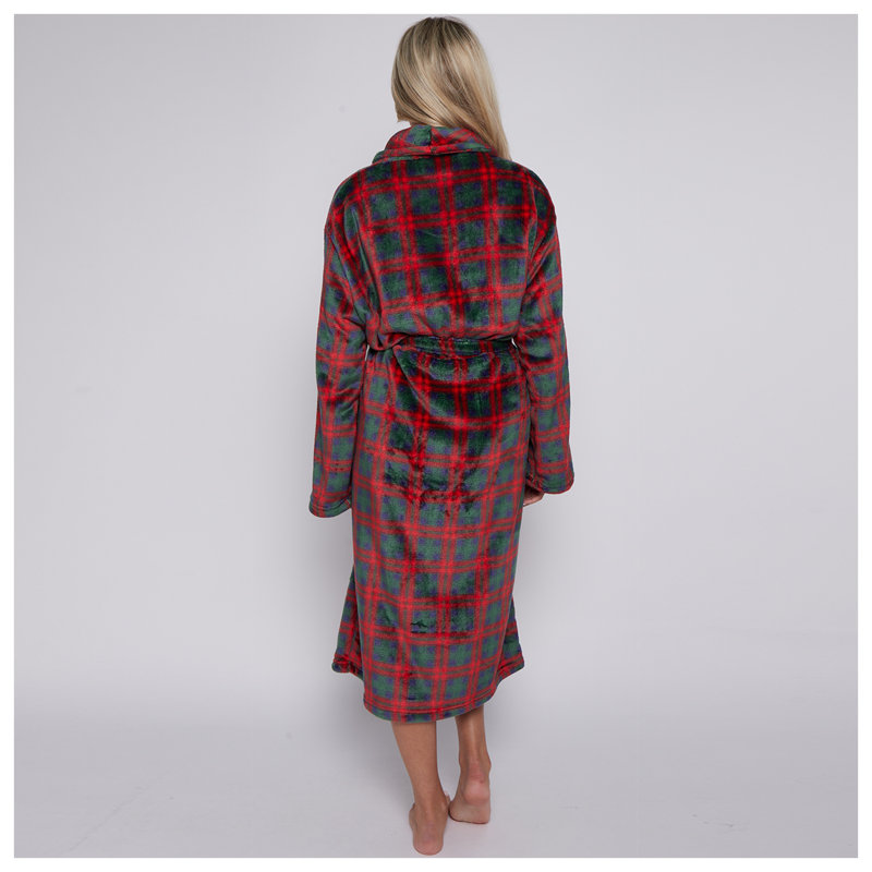 Wiber Mid-Calf Bathrobe, Red