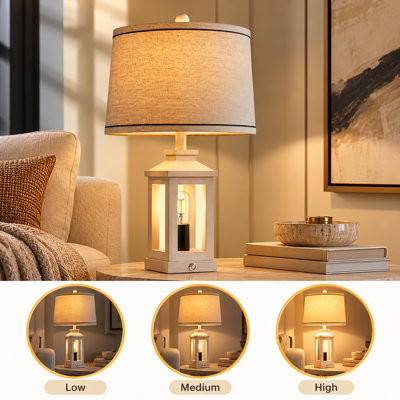 Farmhouse Table Lamps Set of 2 for Living Room