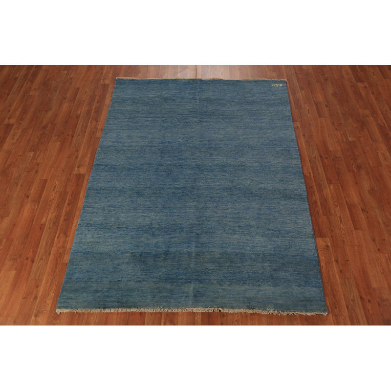 Striped Blue Gabbeh Modern Oriental Rug 5x6